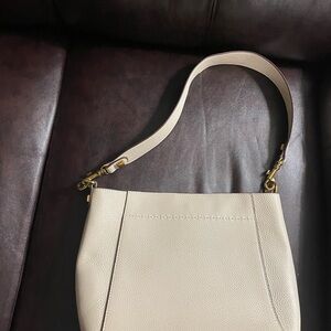 Chic Beige Leather Shoulder Bag